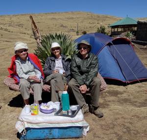Valda, Ilze & Vitauts in the Simien Mountains